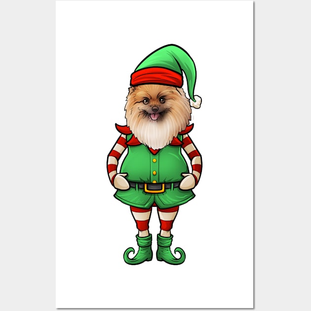 Pomeranian Christmas Elf Wall Art by whyitsme